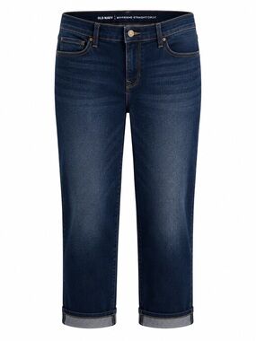 Old Navy Boyfriend Straight Cropped Jeans Dark Wash Size 8